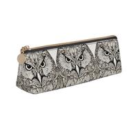 SDEGTHO Owls Birds Fashion Triangular Leather Zipper Pencil Pouch With Large Storage Capacity Pencil Pouch, White, One Size, Art Deco
