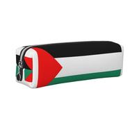 SDEGTHO Palestine Flag Printed Leather Zipper Pencil Case for Students, Multi Purpose Pen Pouch for Kids Small Makeup Bag for Pens, Pencils, Markers