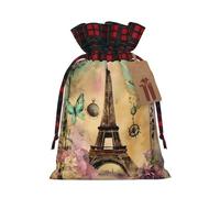SDEGTHO Paris Eiffel Tower 1pcs Durable Material Tote Bag 8.3 * 11.8in With Drawstring Choice For Halloween Stylish Gift