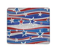SDEGTHO Patriotic Stars Strips Independence Day Smooth Surface Lock Edge Mouse Pad Durable Rubber Base Desk Mat for Precise Cursor Control