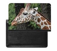 SDEGTHO Peaceful Cinnamon Giraffe Travel Document Protector Sleeve, Passport Holder Cover for International Trips and Vacations