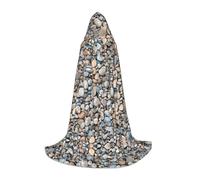 SDEGTHO Pebble Stone Pattern Halloween Party Costume Hooded Cape For Teens Witch Vampire Wizard Masquerade Ball Cosplay Gear