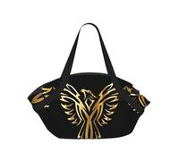 SDEGTHO Phoenix Printed Large Tote Bag and Picnic Mat, Snap-Close Foldable 2-in-1 for Beach Travel or Picnic