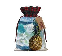 SDEGTHO Pineapple By The Sea 1pcs Durable Material Tote Bag 4.7x 6.9in With Drawstring Choice For Halloween Stylish Gift
