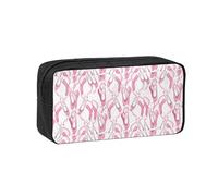 SDEGTHO Pink Ballet Shoes Printed Stationery Case Spacious Pencil Pouch Polyester Zip Organizer for School College Office Days