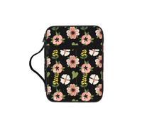SDEGTHO Pink Jasmine Flower Printed Church Bible Bag, Scripture Carrying Case for School, Durable Book Sleeve Organizer