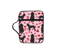 SDEGTHO Pink Poodles Dogs Printed Church Bible Bag, Scripture Carrying Case for School, Durable Book Sleeve Organizer