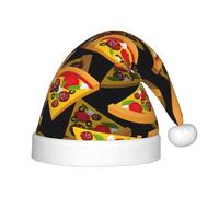SDEGTHO Pizza 3d Kids Santa Hat Red Santa Comfortable Christmas For Children Holiday Xmas