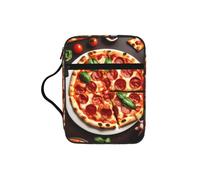 SDEGTHO Pizza Food Fashion Printed Bible Carrying Pouch Waterproof Oxford Bag with Organizer Pockets for Students & Adults