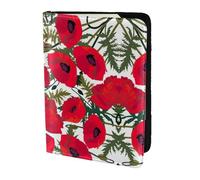 SDEGTHO Poppy Flower Pattern Printing Passport Holder for Travel Must Have,Passport Cover Case for Travel Accessories for Women Men