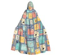 SDEGTHO Postal Stationery Gothic Robe Wizard Cloak Adult Long Cape For Masquerade Medieval Halloween Costume