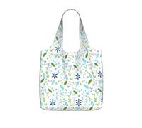SDEGTHO Pretty Flower Print Packable Grocery Shopper Reusable Tote 25l Polyester Shoulder Bag Modern Holiday Gift