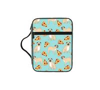 SDEGTHO Pug Pizza Party Fashion Printed Bible Carrying Pouch Waterproof Oxford Bag with Organizer Pockets for Students & Adults