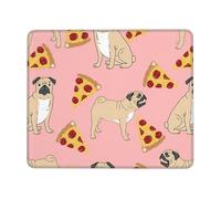 SDEGTHO Pug Pizza Pink Smooth Surface Lock Edge Mouse Pad Durable Rubber Base Desk Mat for Precise Cursor Control