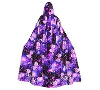SDEGTHO Purple Cute Butterfly Print Gothic Robe Wizard Cloak Adult Long Cape For Masquerade Medieval Halloween Costume
