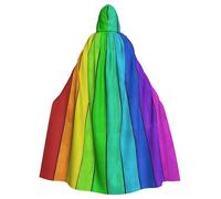 SDEGTHO Rainbow Colored Wood Background Gothic Robe Wizard Cloak Adult Long Cape For Masquerade Medieval Halloween Costume