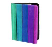 SDEGTHO Rainbow Colored Wood Background Printing Passport Holder for Travel Must Have,Passport Cover Case for Travel Accessories for Women Men