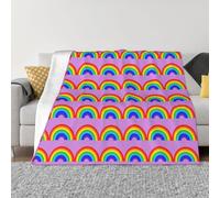 SDEGTHO Rainbow Printing Ultra Soft Micro Fleece Anti Pilling Flannel Sofa Blanket For Camping Travel