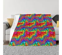 SDEGTHO Rainbow Tie Dye-Red Printing Ultra Soft Micro Fleece Anti Pilling Flannel Sofa Blanket For Camping Travel