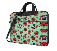SDEGTHO Red Bugs On A Blue Background Print Multi-Pocket Laptop Bag Shoulder Crossbody Case Shockproof Computer Briefcase For Sports