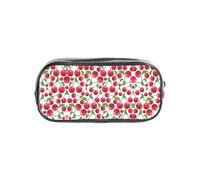 SDEGTHO Red Cherries Printed See-Through Pencil Case, Large Capacity Single Compartment, Protective Storage for Pens