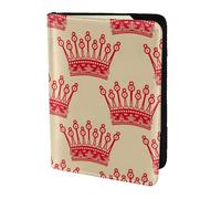 SDEGTHO Red Crown Printing Passport Holder for Travel Must Have,Passport Cover Case for Travel Accessories for Women Men