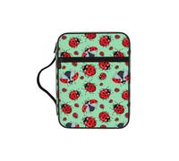 SDEGTHO Red Ladybugs On A Blue Background Multifunctional Bible Organizer Bag with Inner Compartments Practical Book Bag for School Library