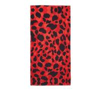 SDEGTHO Red Leopard Pattern Fashion Printed Bath Towel High Water Absorption For Hiking Trip