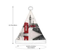 SDEGTHO Red Phone Booth London Street Printing 1 Pcs Christmas Knitted Santa Hats Elf Hat Crochet Christmas Beanie Xmas Party Caps For Adults Women Men