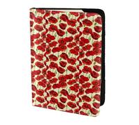 SDEGTHO Red Poppy Flower Printing Passport Holder Cover Wallet Cowhide Card Case Travel Must Have Accessories for Women Men