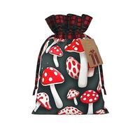 SDEGTHO Red White Mushroom 1pcs Durable Material Tote Bag 4.7x 6.9in With Drawstring Choice For Halloween Stylish Gift