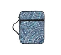 SDEGTHO Retro Blue Flowers Fashion Printed Bible Carrying Pouch Waterproof Oxford Bag with Organizer Pockets for Students & Adults