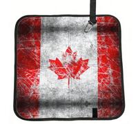 SDEGTHO Retro Canada Flag Printed Foldable Seat Pad with Carabiner Hook, Compact Cushion for Outdoor Picnic Sports Use