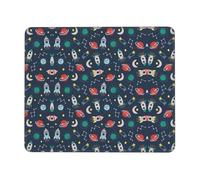 SDEGTHO rocket clipart space ship Full Coverage Desk Pad and Mouse Mat, Lock Edge Non-Slip Design for Extended Use with Computer