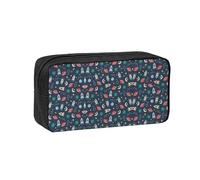 SDEGTHO Rocket Clipart Space Ship Printed Stationery Case Spacious Pencil Pouch Polyester Zip Organizer for School College Office Days