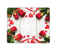 SDEGTHO Romance Rose Flower with Heart Petal Professional Grade Mouse Pad, Featuring Lock Edge and Non-Slip Rubber for a Stable Desk Surface