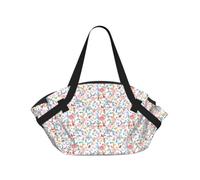 SDEGTHO Romantic Fancy Floral Birds Butterfly Printed 2-in-1 Camping Blanket and Tote, Polyester Composite 37in Round, Weekend Park Travel