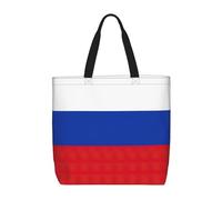 SDEGTHO Russian Flag Polyester Tote Bag For Everybody With Inner Pockets, Laptop Bag With Zipper For Work Travel., Black, One Size