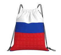 SDEGTHO Russian Flag Printed Drawstring Backpack, Waterproof String Backpack Gym Bags For Sports, Gym, Travel, Swimming, Beach