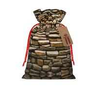 SDEGTHO Rustic Rocks Brick Wall 1pcs Durable Material Tote Bag 4.7x 6.9in With Drawstring Choice For Halloween Stylish Gift