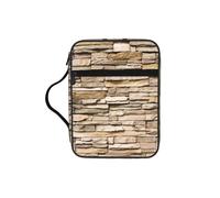 SDEGTHO Rustic Rocks Brick Wall Fashion Printed Bible Carrying Pouch Waterproof Oxford Bag with Organizer Pockets for Students & Adults