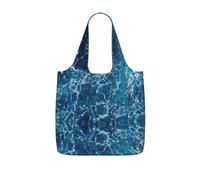 SDEGTHO sea seen from the top Printed Foldable Shopping Bag Reusable, Large Capacity Tote for Grocery, Travel and Commuting