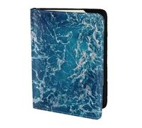 SDEGTHO Sea Seen from The Top Printing Passport Holder Cover Wallet Cowhide Card Case Travel Must Have Accessories for Women Men