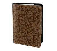 SDEGTHO Set of Ornate Floral Printing Passport Holder Cover Wallet Cowhide Card Case Travel Must Have Accessories for Women Men