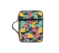 SDEGTHO Shark Pattern Printed Protective Bible Case, Water Resistant Oxford Carrier, Religious Stationery Organizer