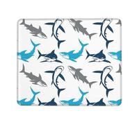 SDEGTHO Sharks Smooth Surface Lock Edge Mouse Pad Durable Rubber Base Desk Mat for Precise Cursor Control