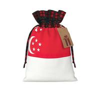 SDEGTHO Singapore Flag 1pcs Durable Material Tote Bag 8.3 * 11.8in With Drawstring Choice For Halloween Stylish Gift