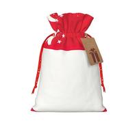 SDEGTHO Singapore Flag 1pcs Durable Material Tote Bag 8.3x11.8in With Drawstring Choice For Halloween Stylish Gift