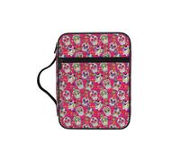 SDEGTHO Skull and Green Leaves Multifunctional Bible Organizer Bag with Inner Compartments Practical Book Bag for School Library