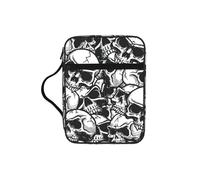 SDEGTHO Skulls Pattern Fashion Printed Bible Carrying Pouch Waterproof Oxford Bag with Organizer Pockets for Students & Adults